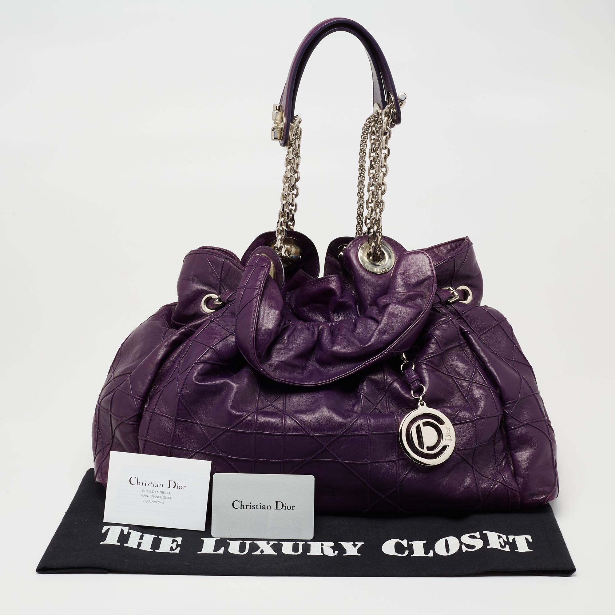 Dior Purple Cannage Leather Le Trente Shoulder Bag 4