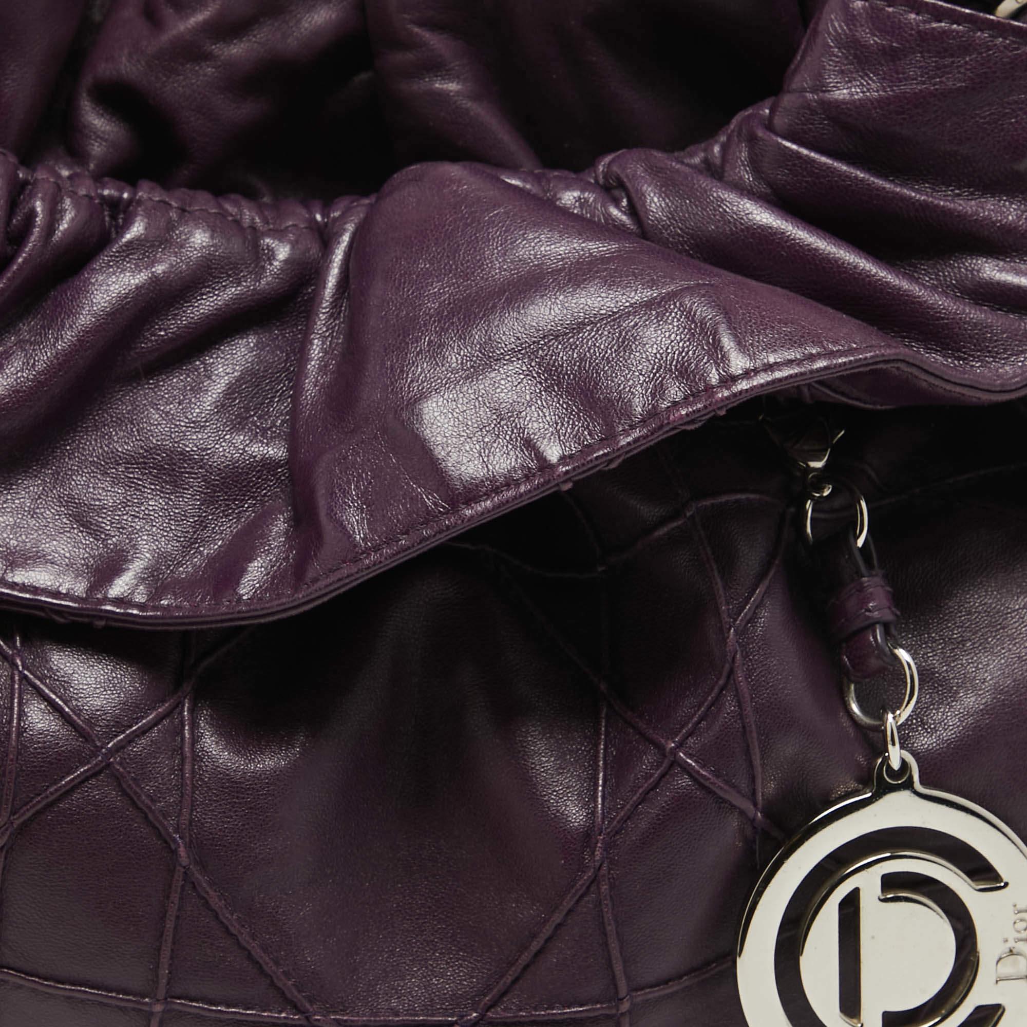 Dior Purple Cannage Leather Le Trente Shoulder Bag en vente 8