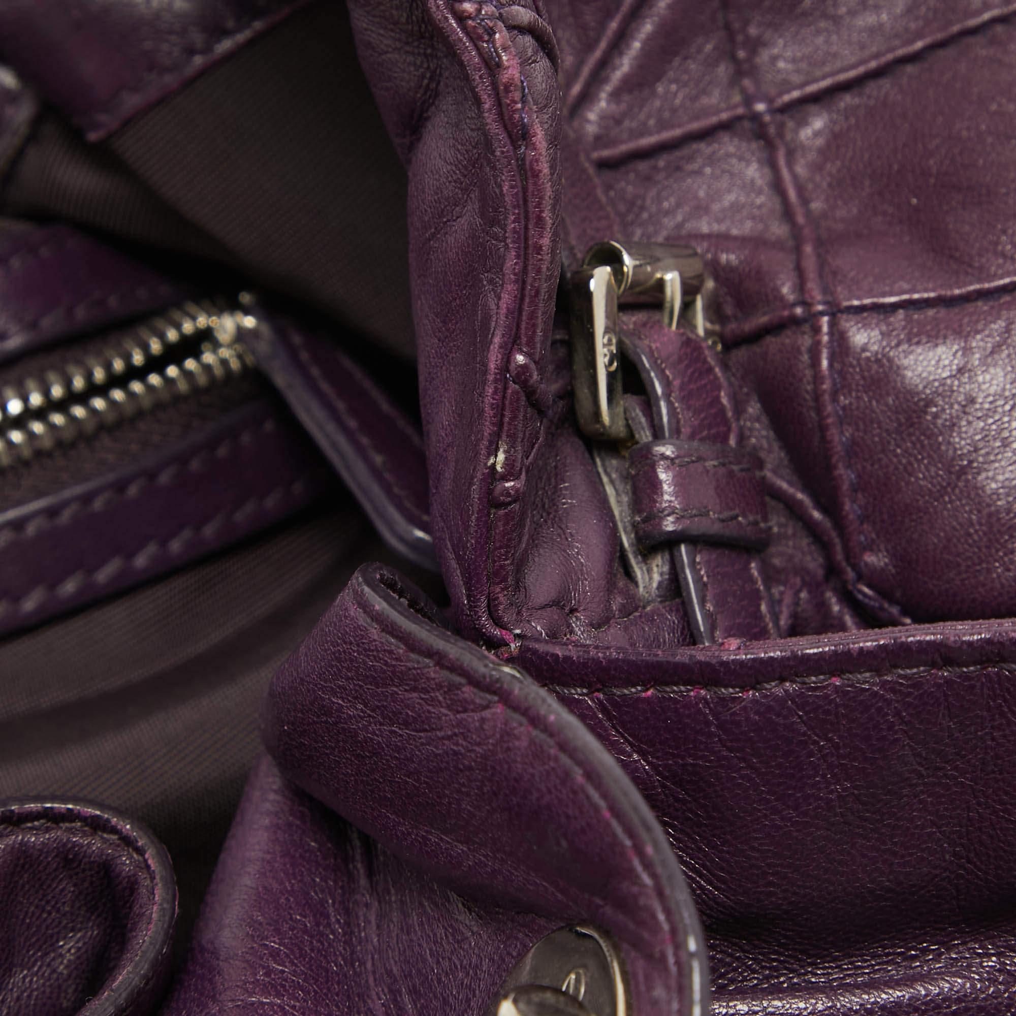 Dior Purple Cannage Leather Le Trente Shoulder Bag en vente 9