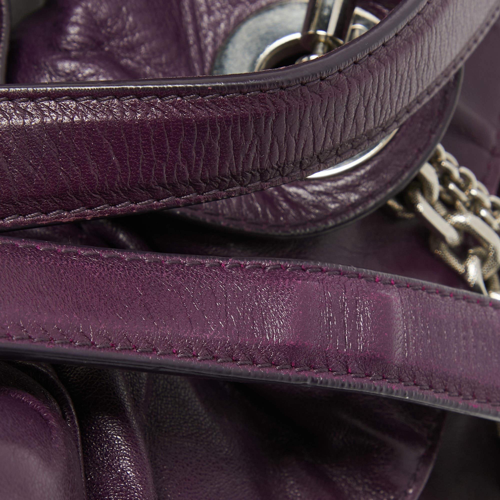 Dior Purple Cannage Leather Le Trente Shoulder Bag For Sale 10