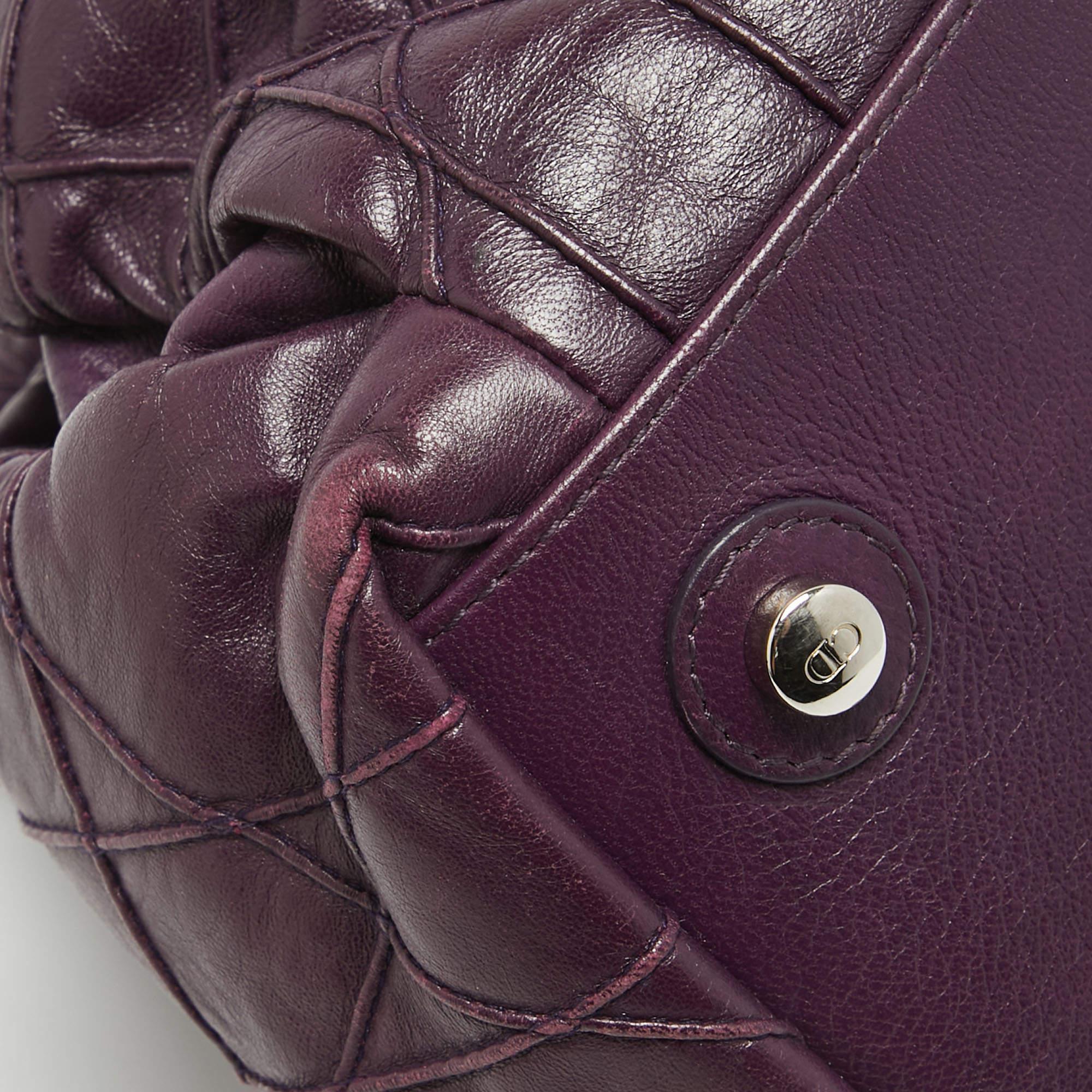 Dior Purple Cannage Leather Le Trente Shoulder Bag en vente 11