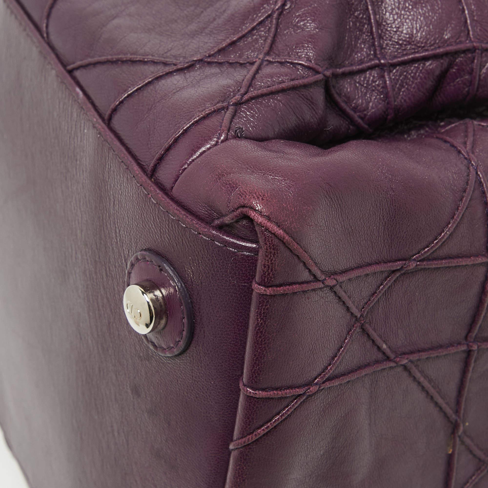 Dior Purple Cannage Leather Le Trente Shoulder Bag en vente 12