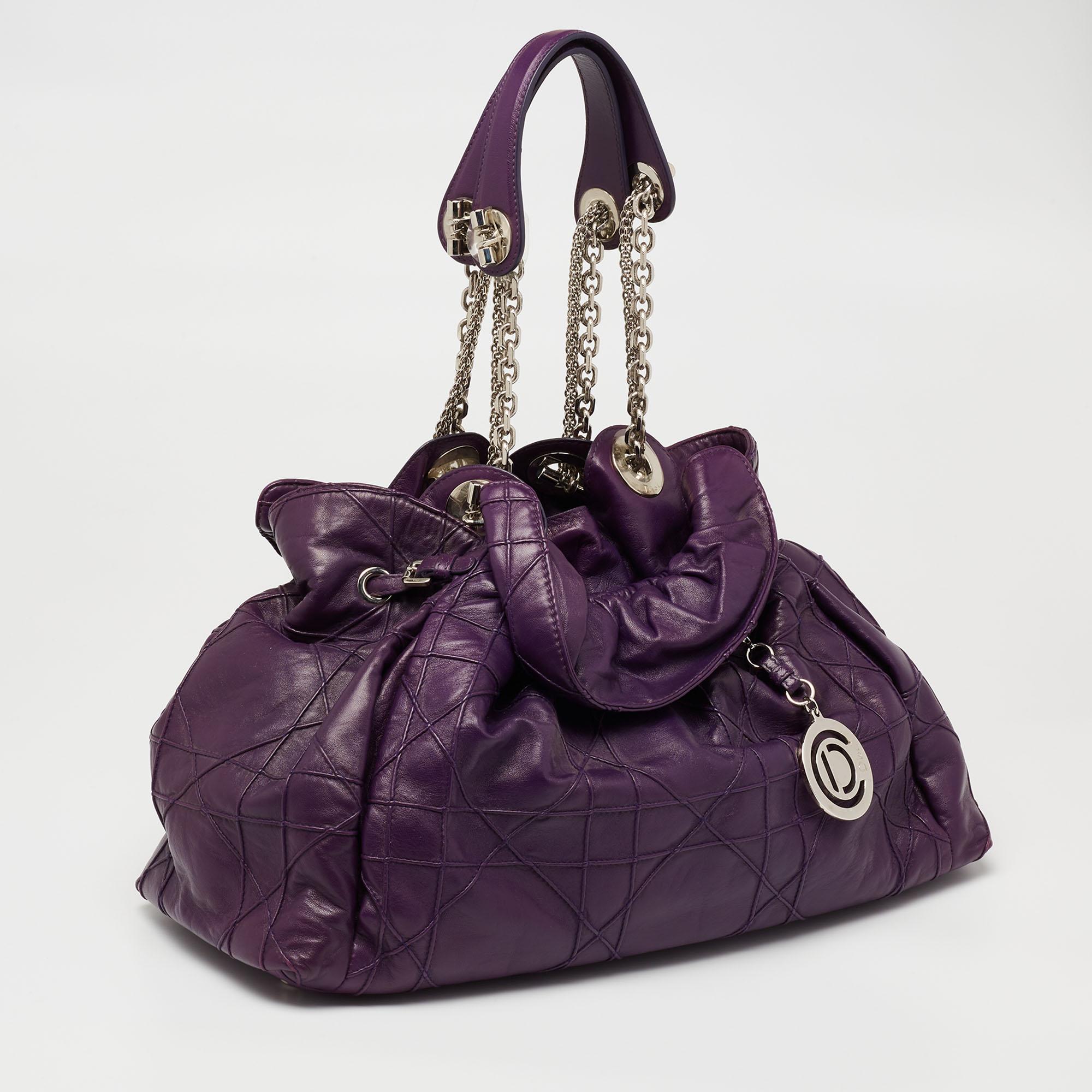 purple christian dior bag