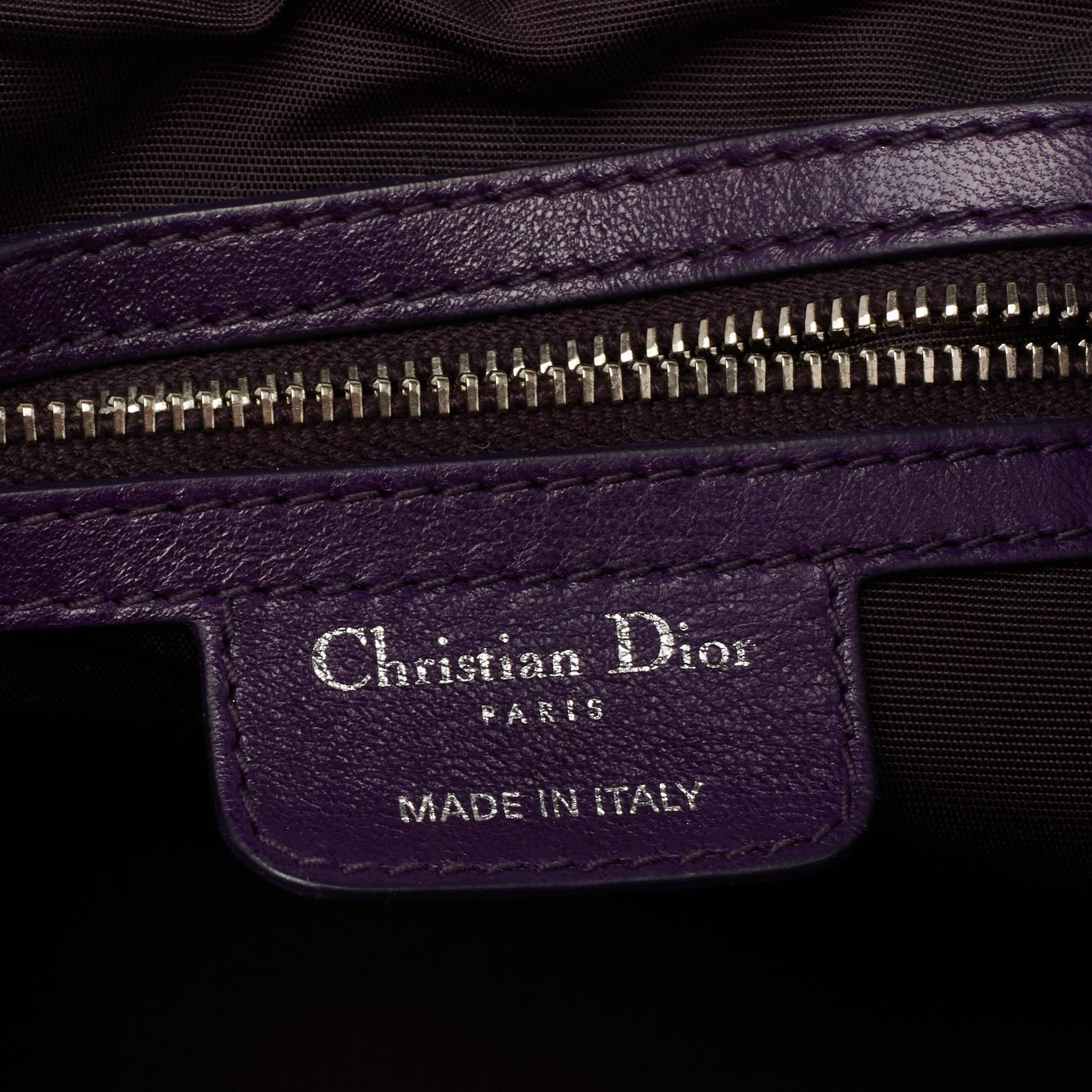 Women's Dior Purple Cannage Leather Le Trente Shoulder Bag
