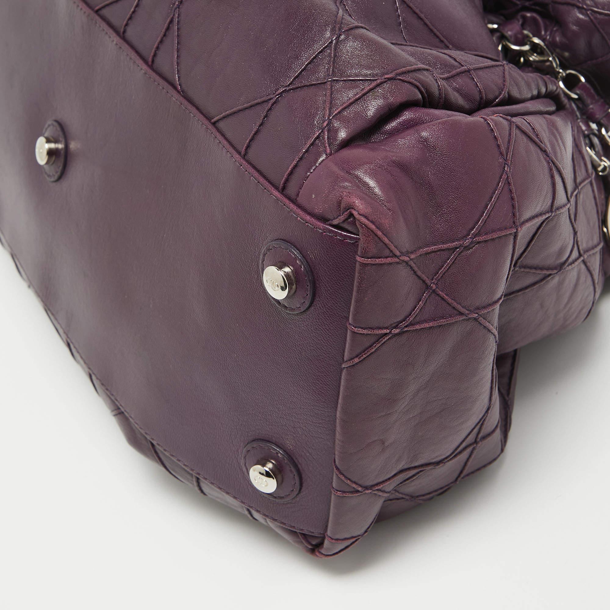 Dior Purple Cannage Leather Le Trente Shoulder Bag For Sale 3