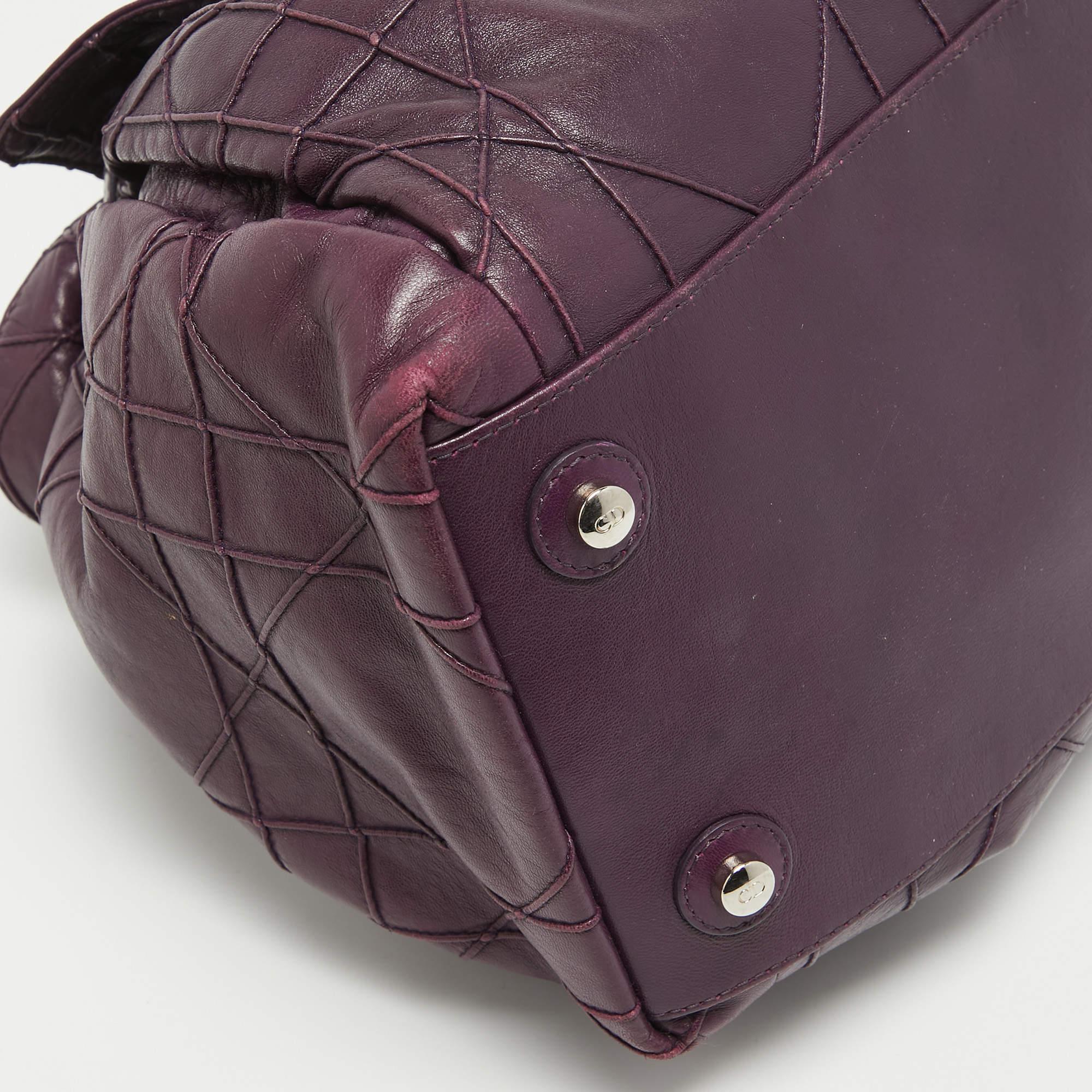 Dior Purple Cannage Leather Le Trente Shoulder Bag For Sale 4