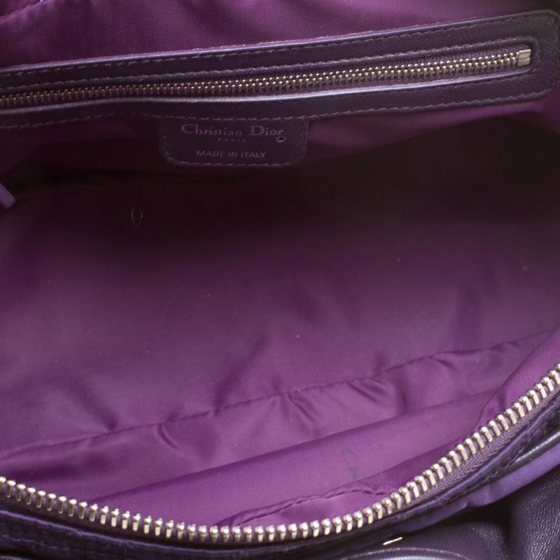 Dior Purple Cannage Nylon Satchel 7