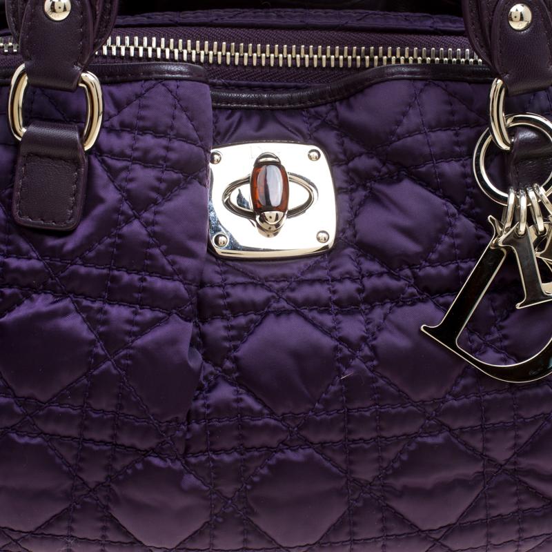Women's Dior Purple Cannage Nylon Satchel