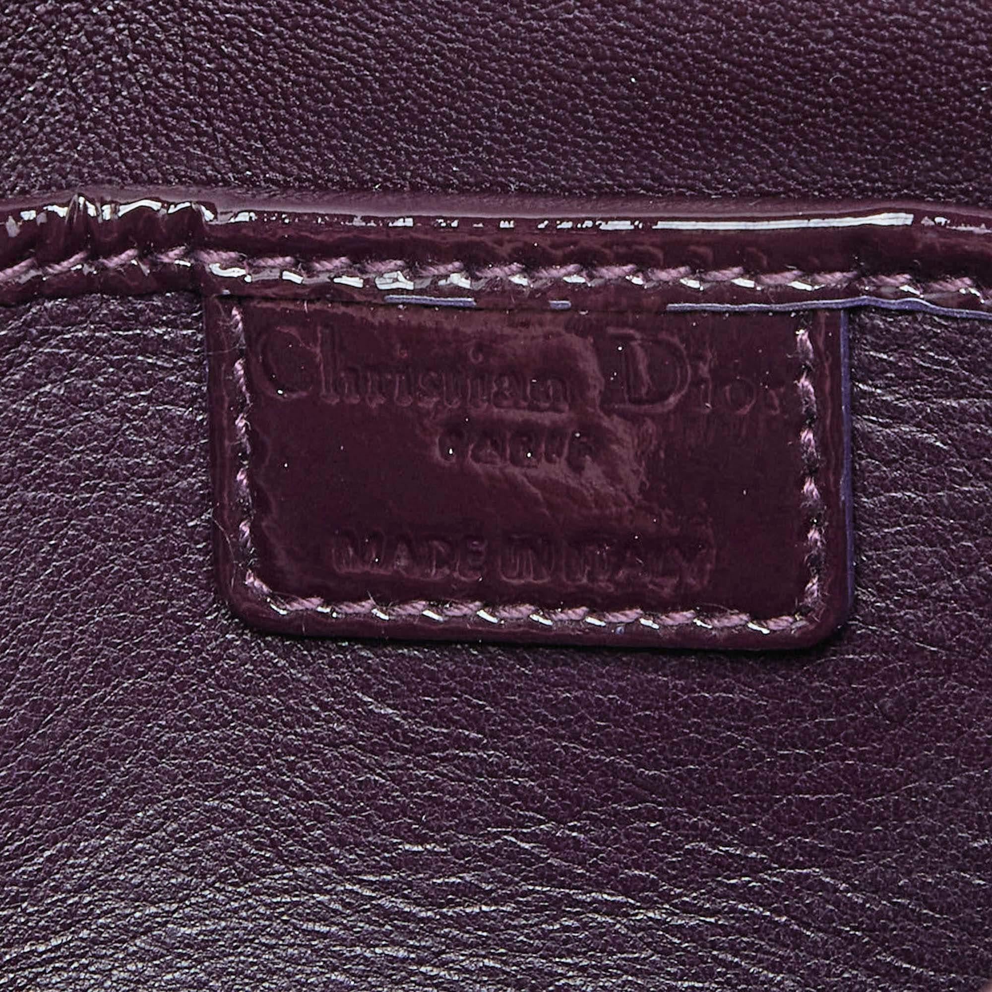Dior Purple Cannage Patent Leather Lady Dior Chain Clutch 2