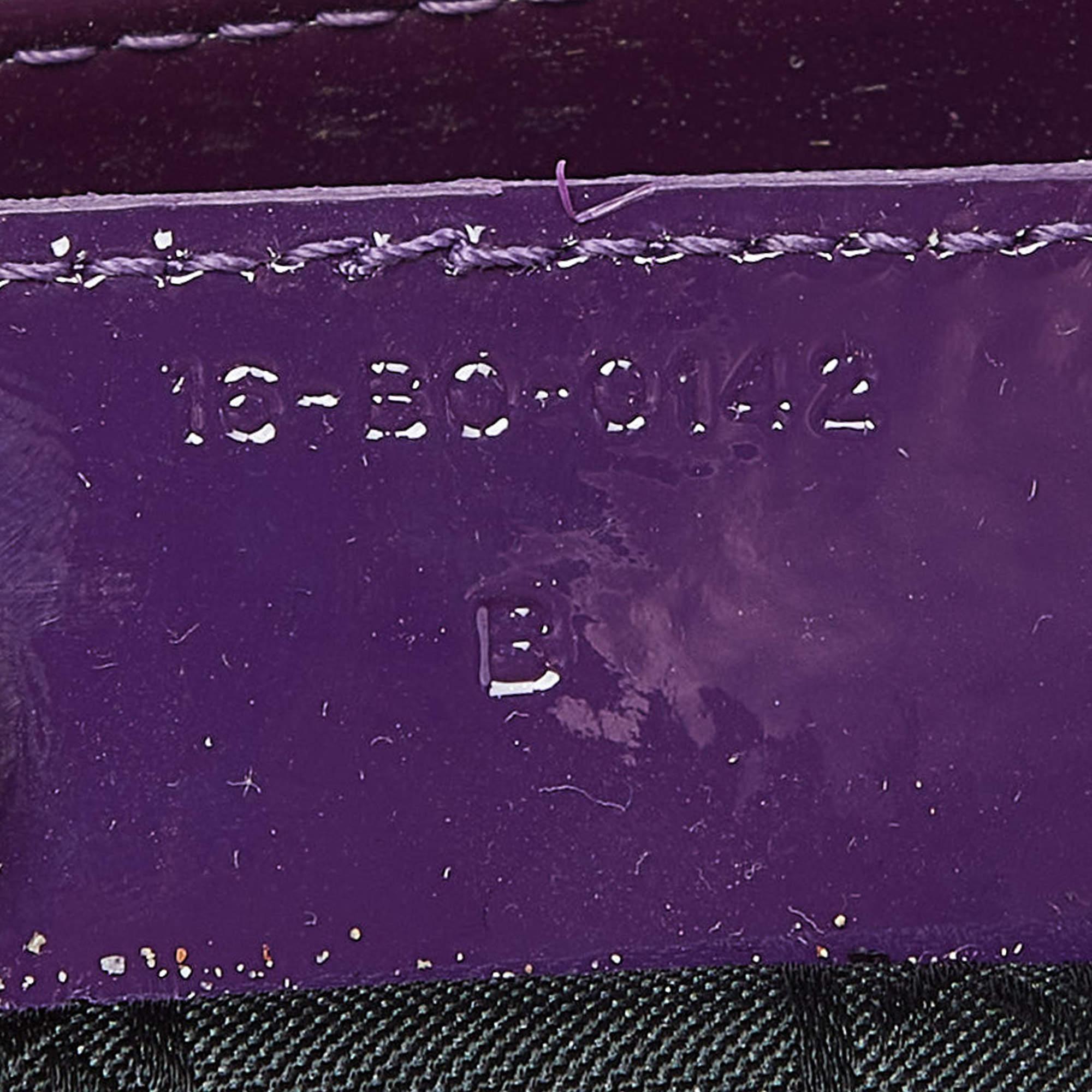 Dior Purple Cannage Patent Leather Medium Lady Dior Tote 3