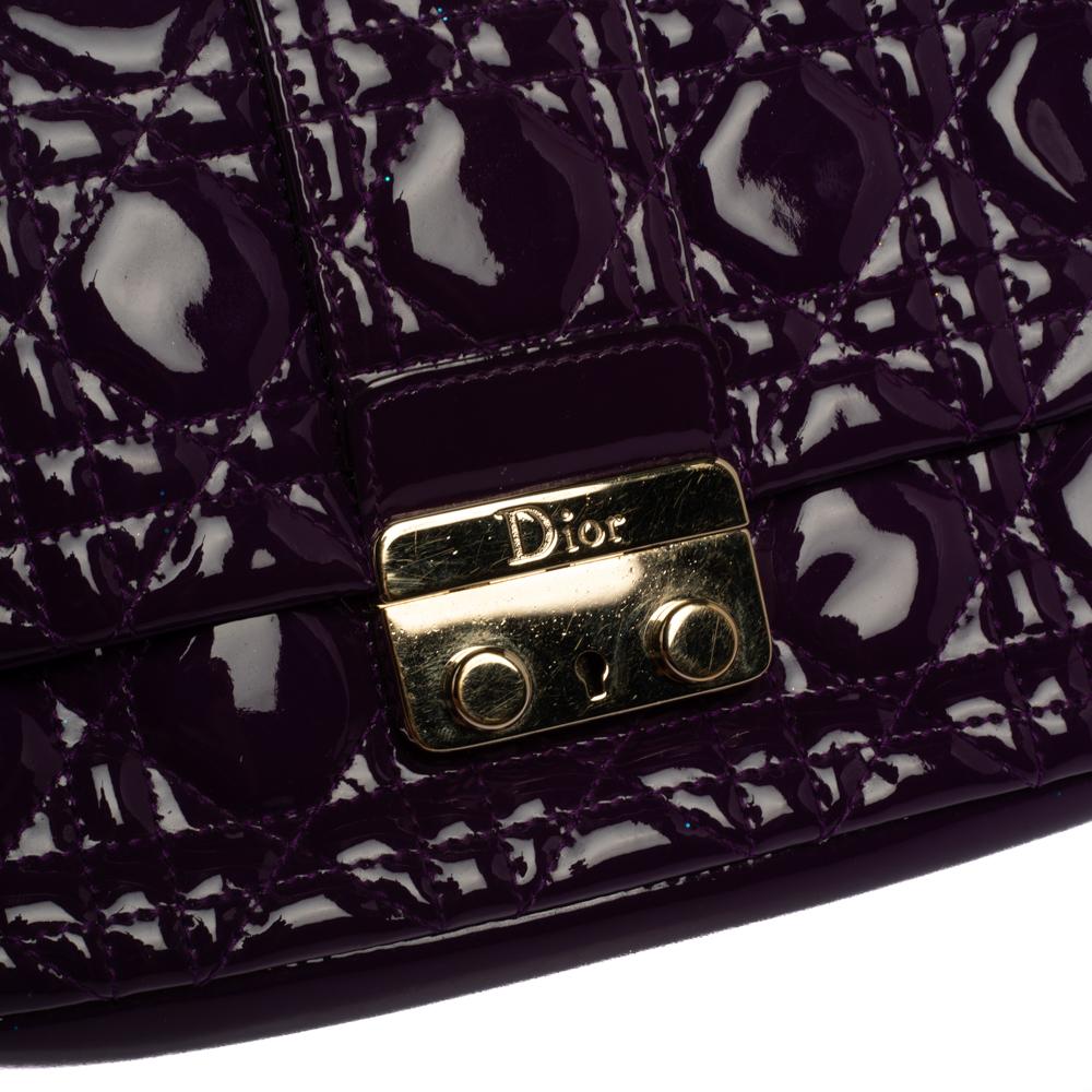 Dior Purple Cannage Patent Leather Miss Dior Promenade Chain Pouch 4