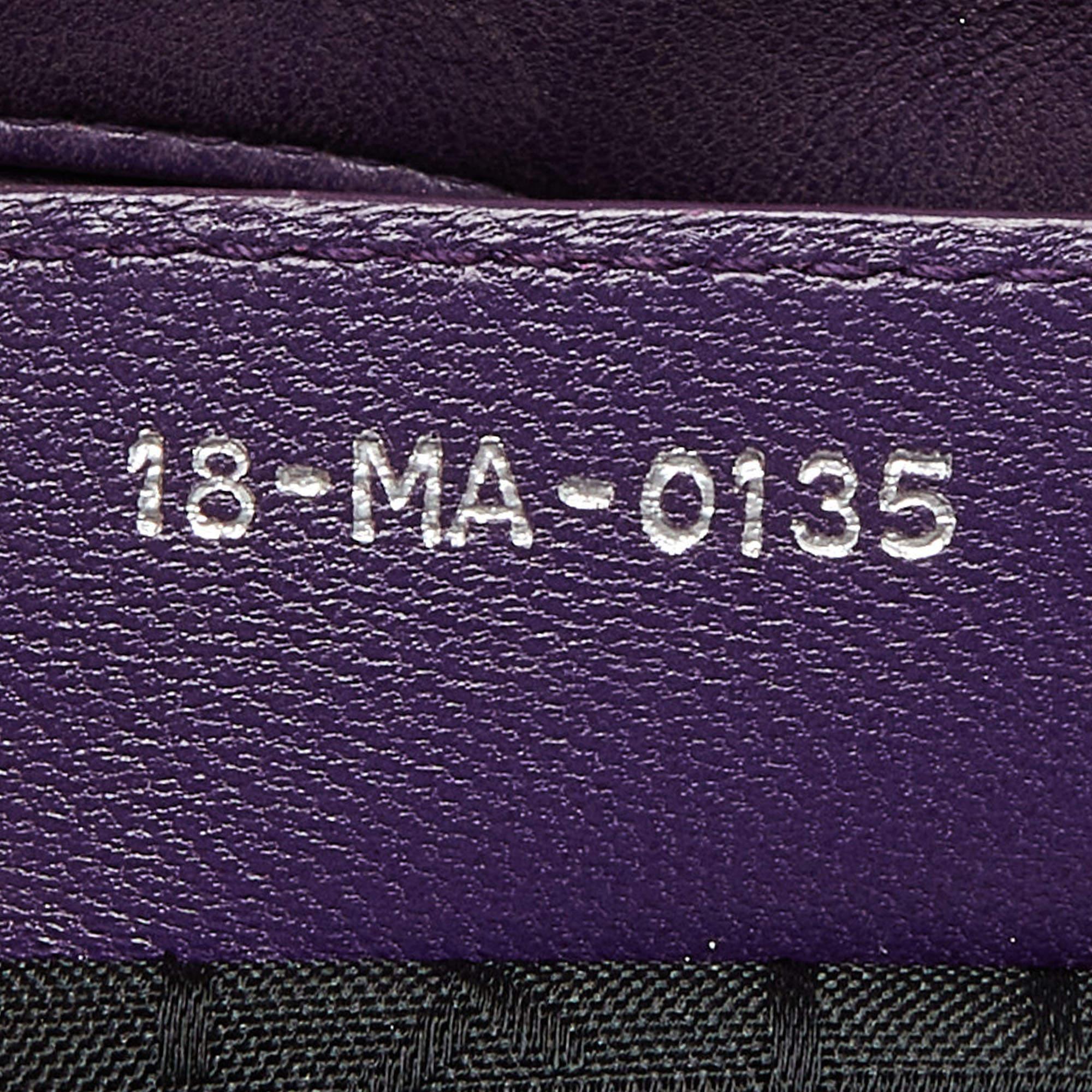 Dior Purple Cannage Soft Leather Large Lady Dior Tote 12
