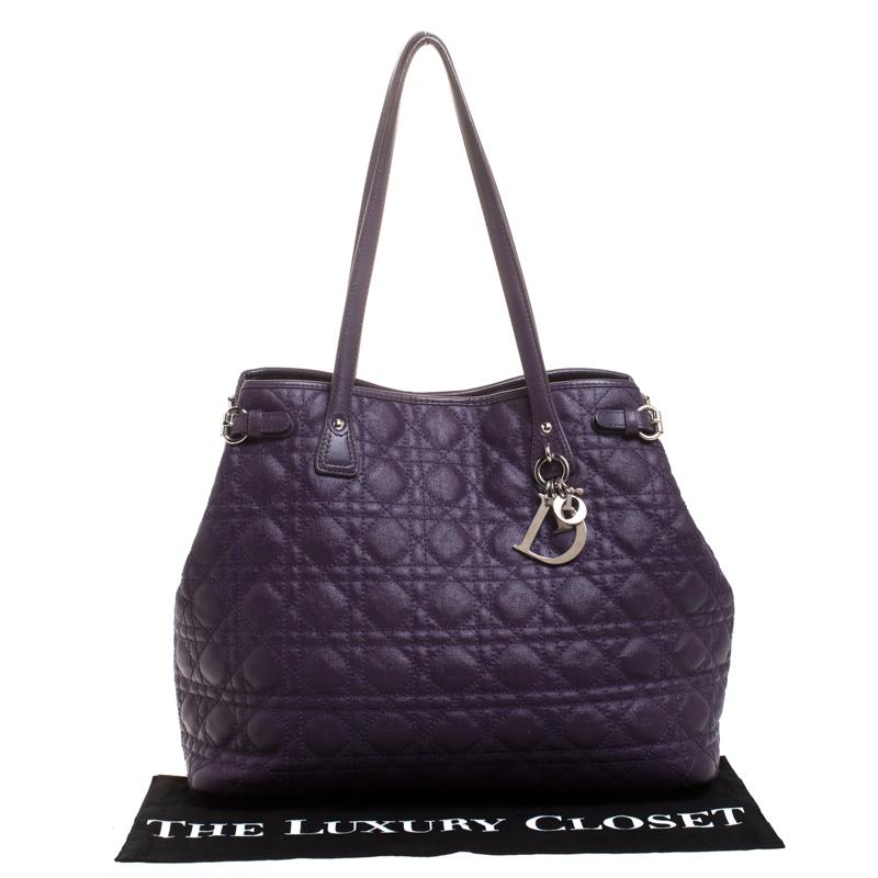 Dior Purple Coated Canvas Medium Panarea Tote 7