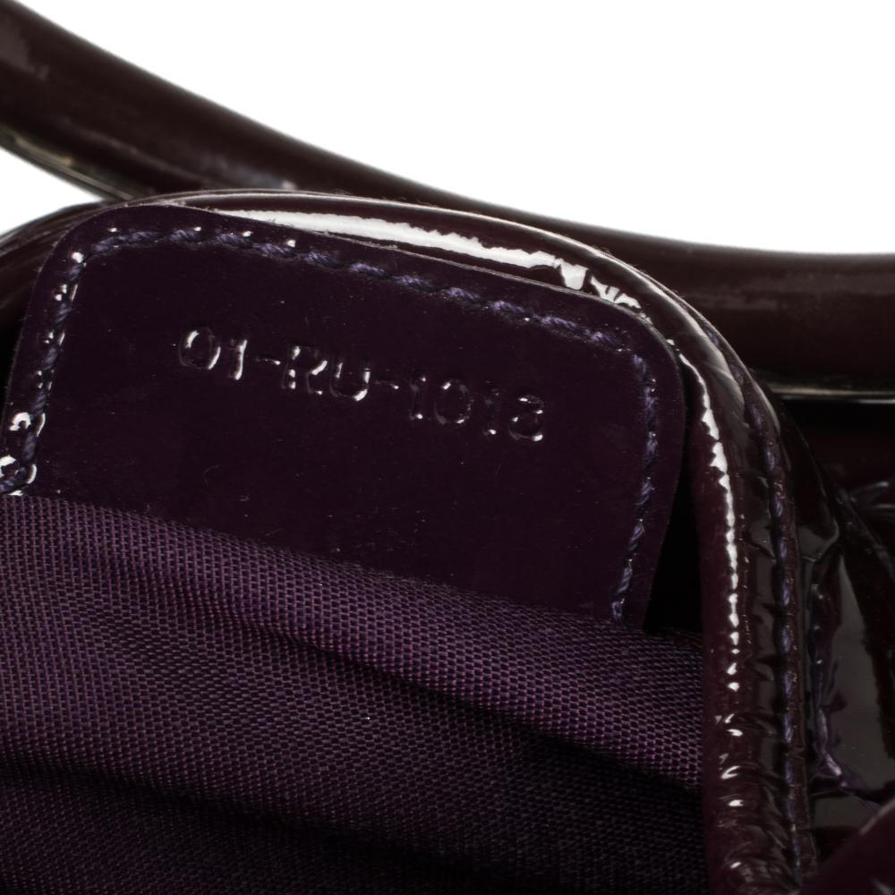 Dior Purple Croc Embossed Patent Leather 61 Tote 3
