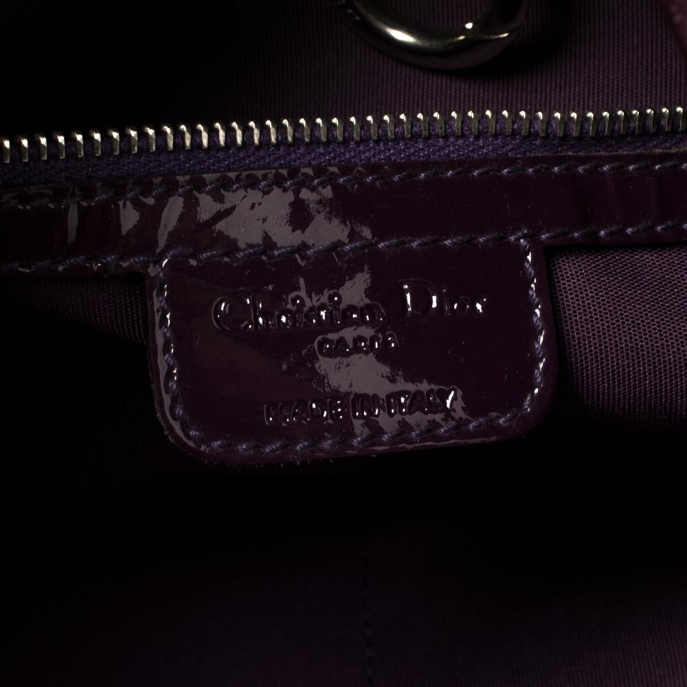 Dior Purple Croc Embossed Patent Leather 61 Tote 4
