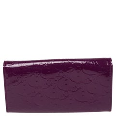 Dior Purple Diorissimo Embossed Patent Leather Lady Dior Wallet