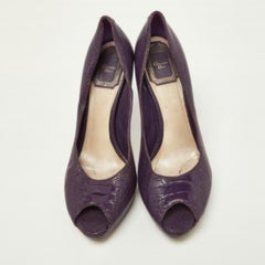 Dior Purple Embossed Python Miss Dior Pumps Size 37.5