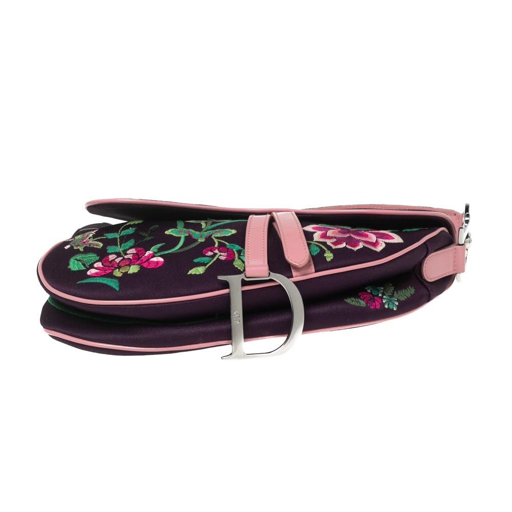 dior saddle bag pink flowers