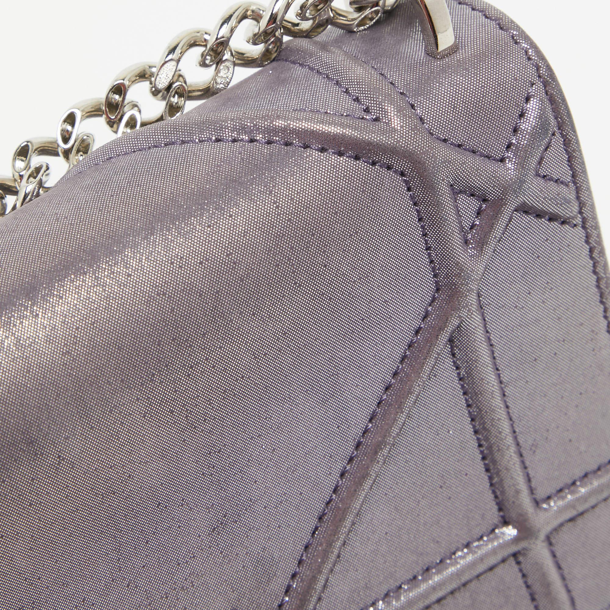 Dior Purple Iridescent Leather Diorama Wallet on Chain 10