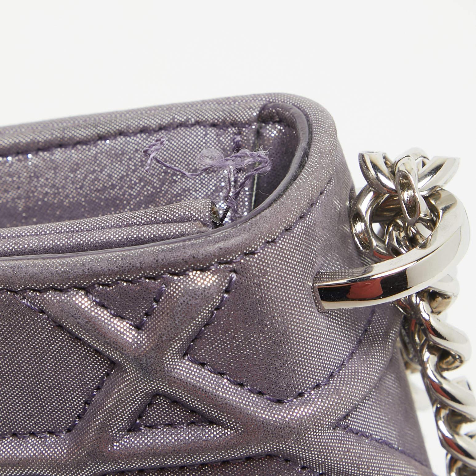 Dior Purple Iridescent Leather Diorama Wallet on Chain 3
