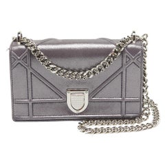 Dior Purple Iridescent Leather Diorama Wallet on Chain