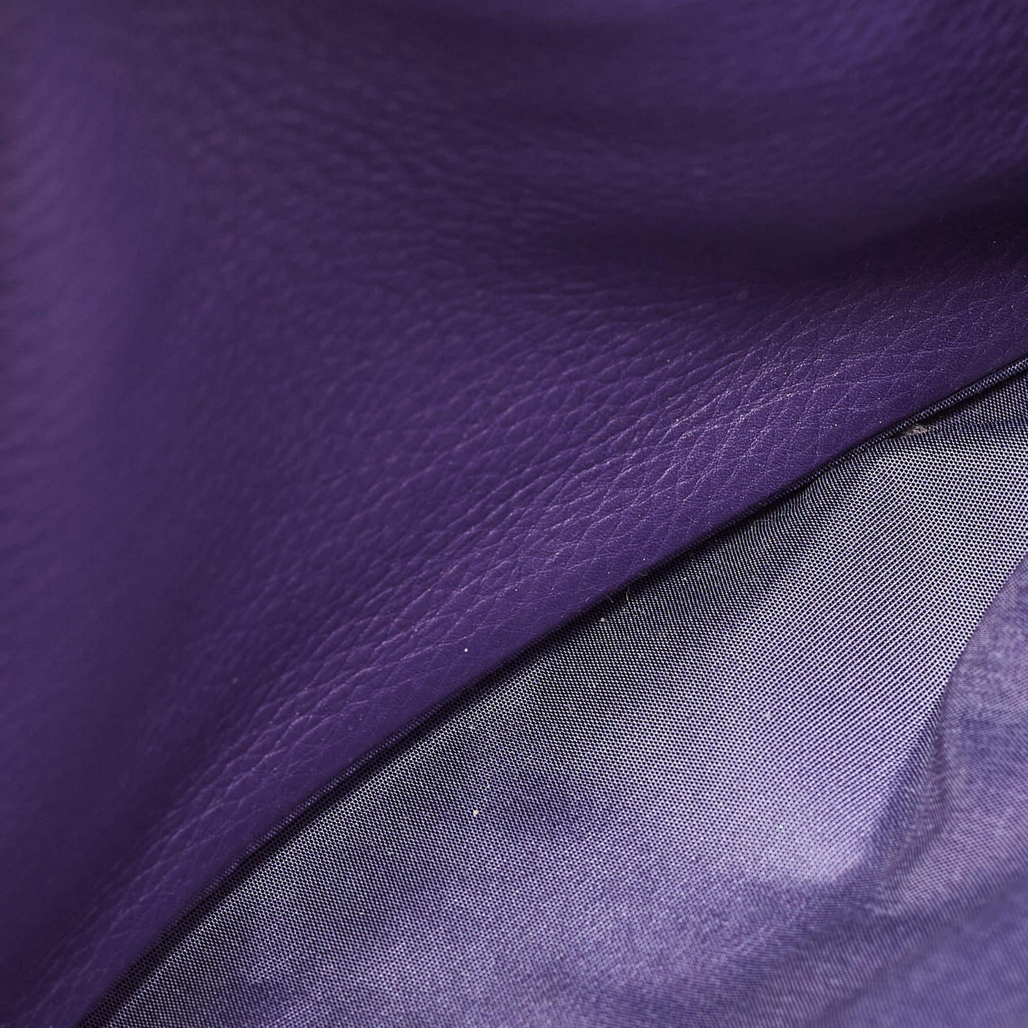 Dior Purple Leather Diorissimo Bowler Bag For Sale 1