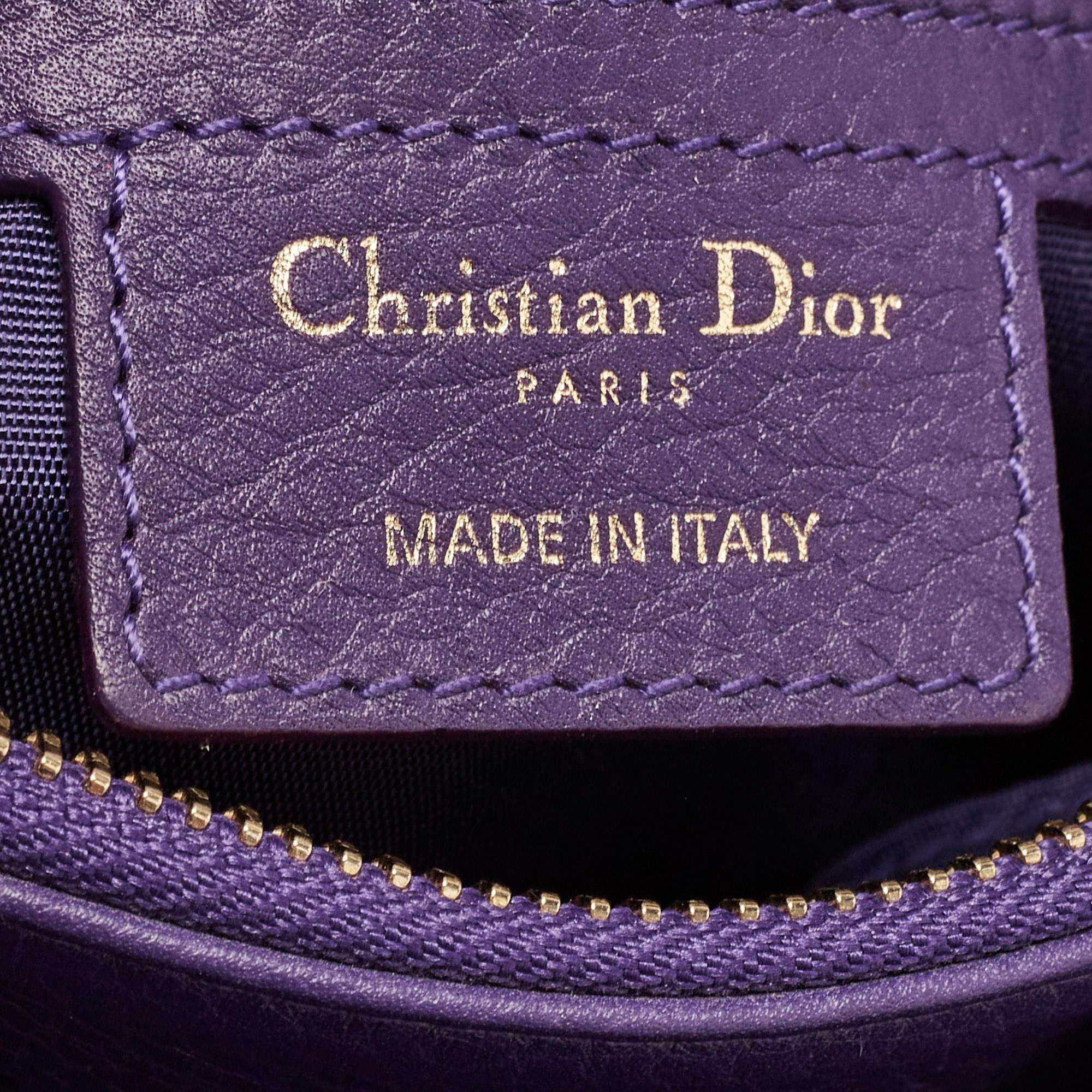Women's Dior Purple Leather Diorissimo Bowler Bag