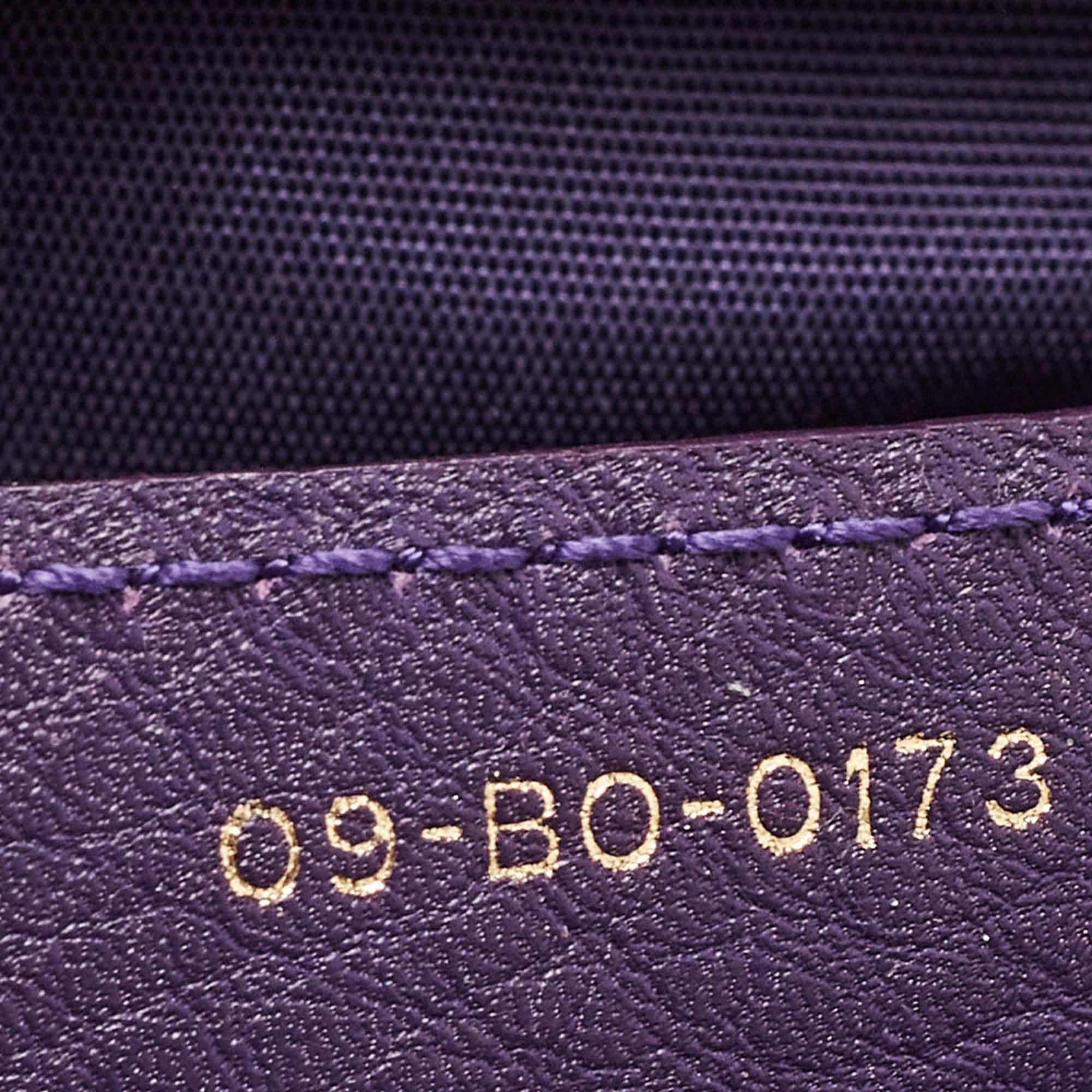 Dior Purple Leather Diorissimo Bowler Bag 3