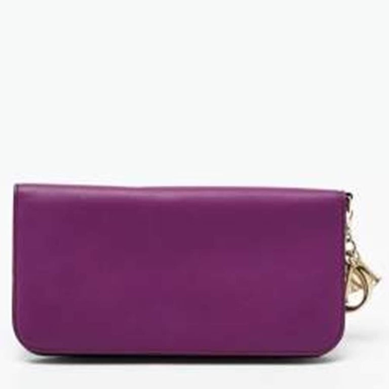 Dior Purple Leather Diorissimo Long Wallet For Sale at 1stDibs