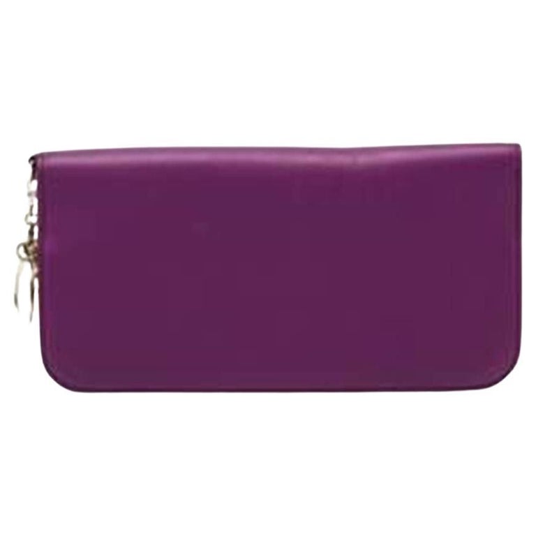 Dior Purple Leather Diorissimo Long Wallet For Sale at 1stDibs