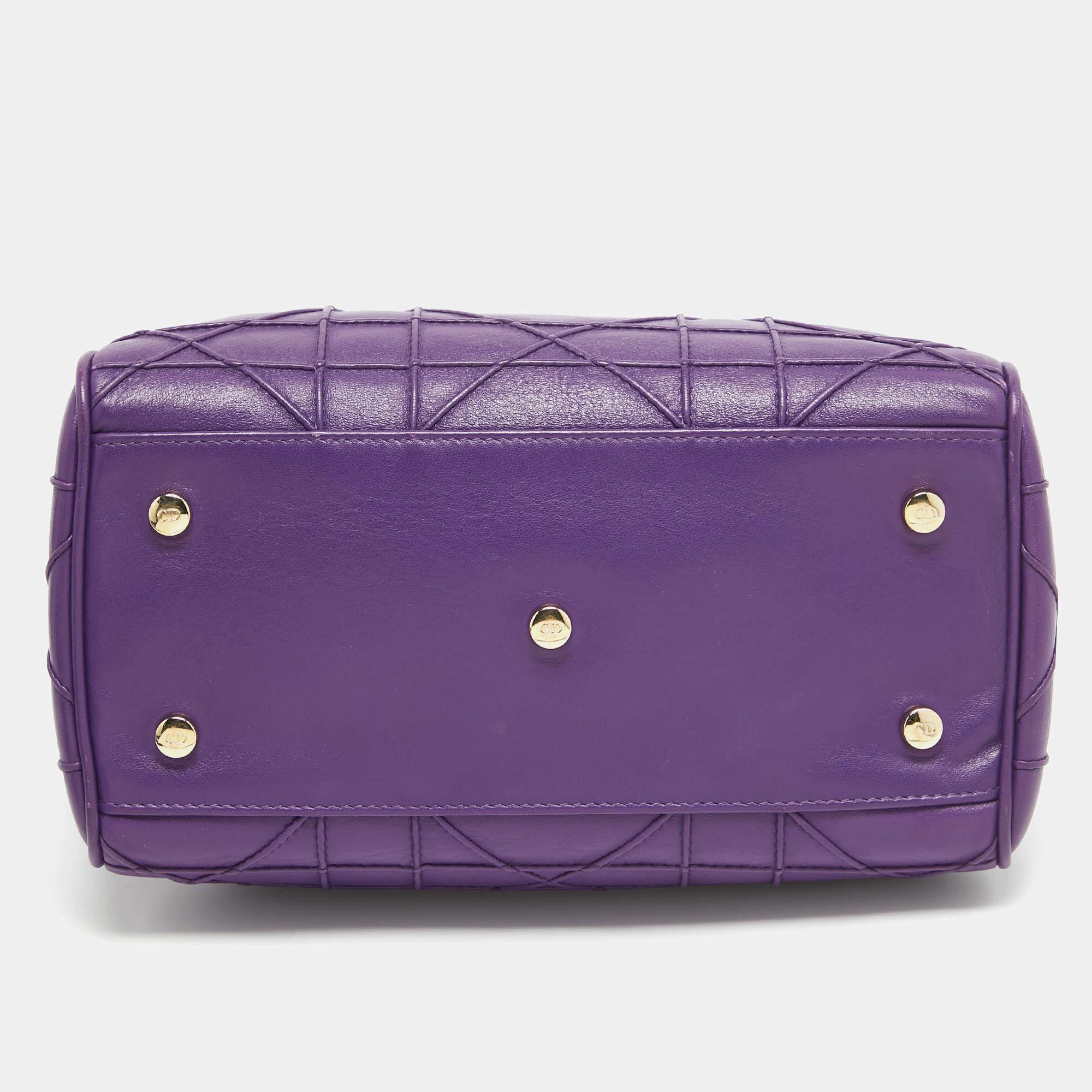 Dior Purple Leather Granville Polochon Bag 7