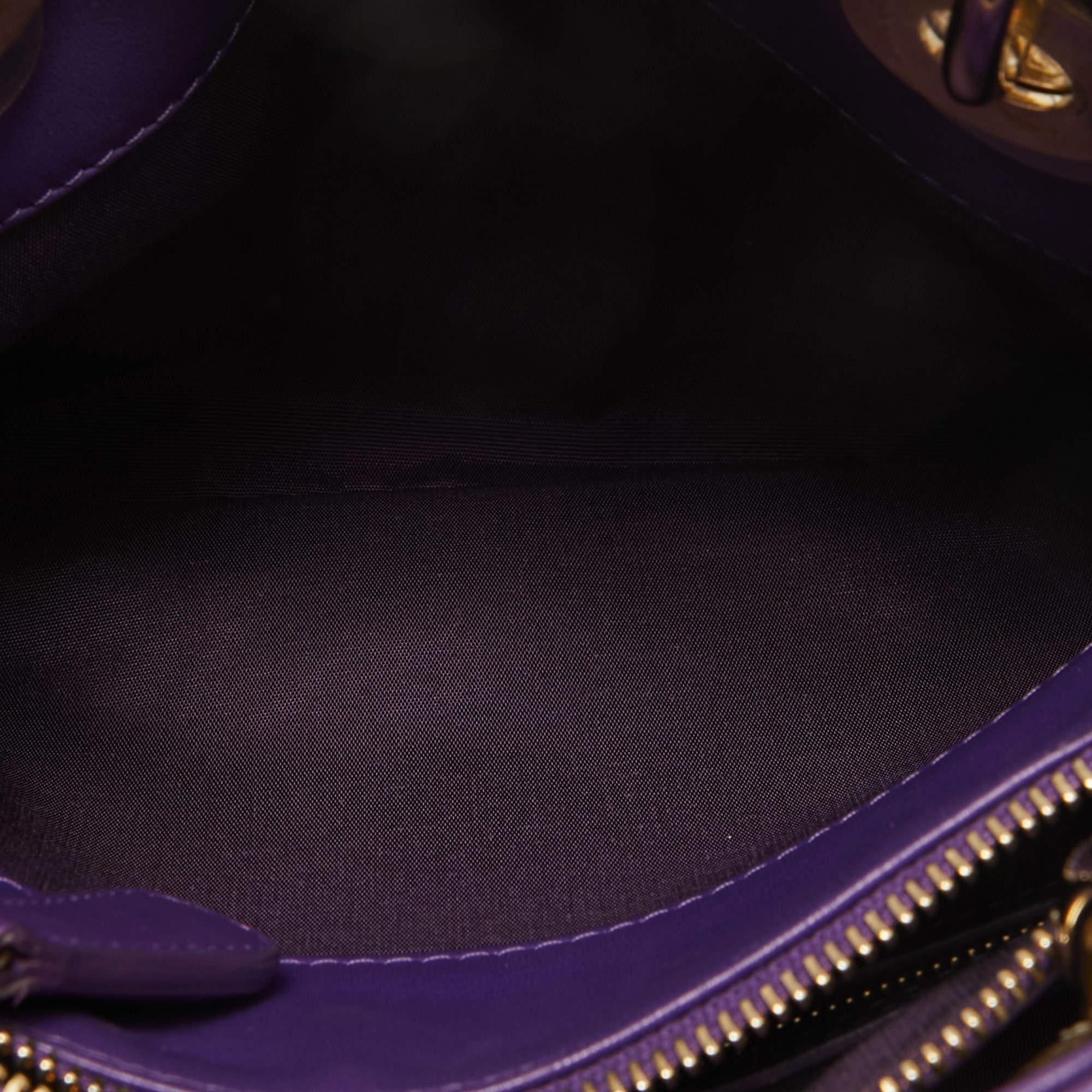 Dior Purple Leather Granville Polochon Bag 9