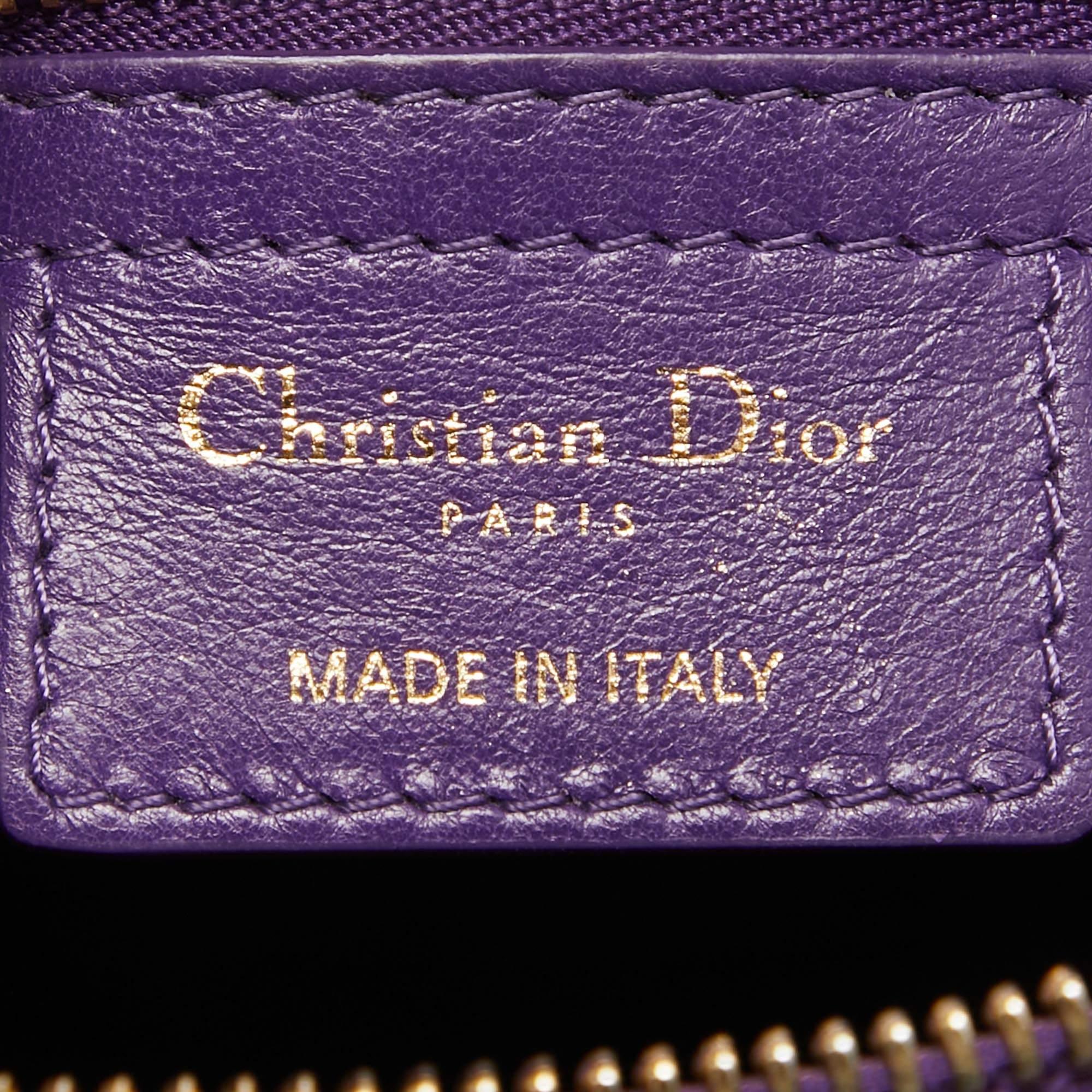 Dior Purple Leather Granville Polochon Bag For Sale 4
