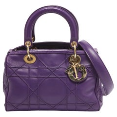 Dior Purple Leather Granville Polochon Bag