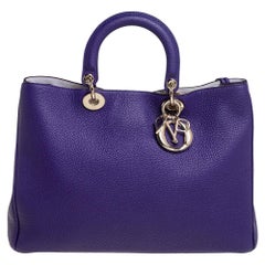 Dior Purple Leather Large Diorissimo Shopper Tote