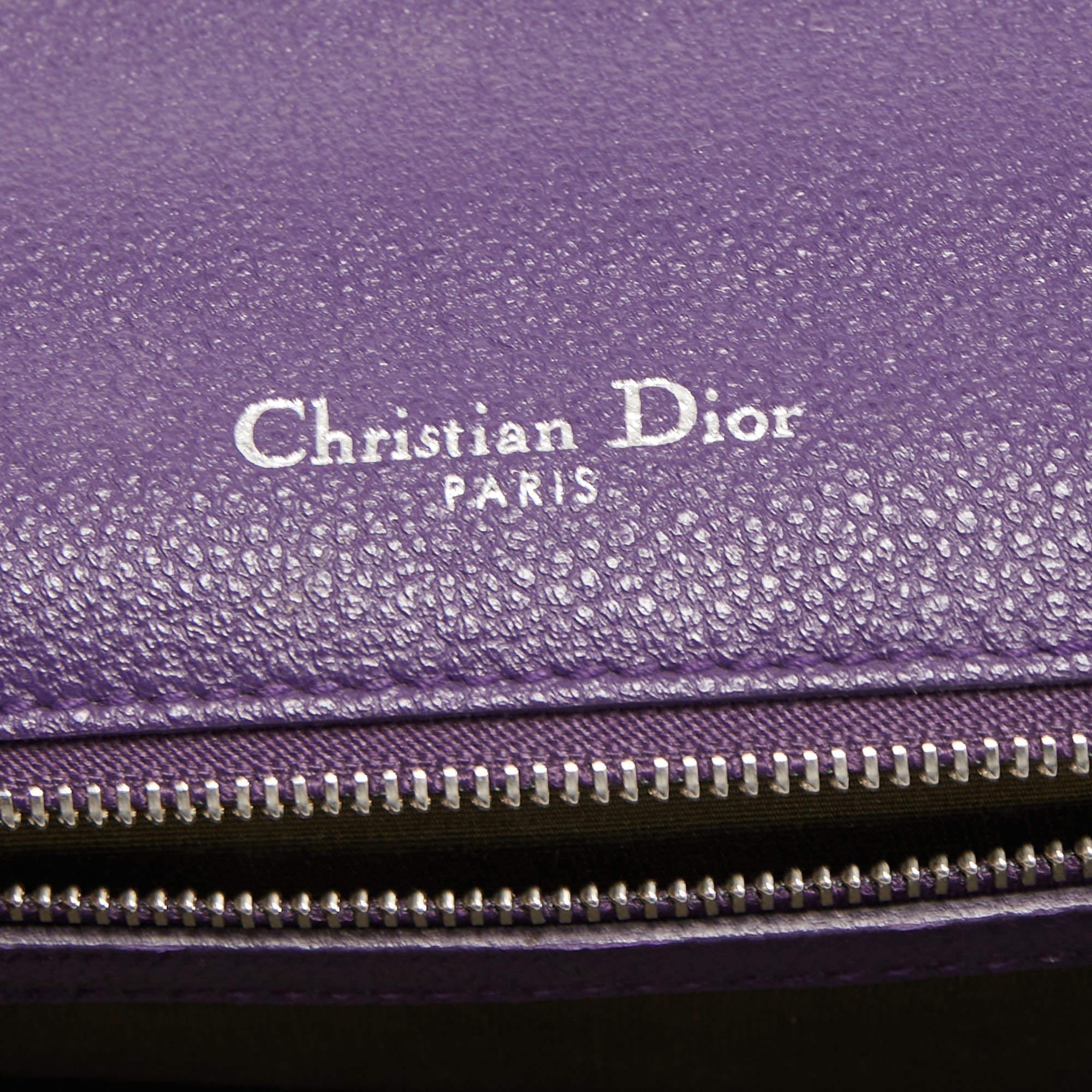 Dior Purple Leather Medium Diorama Flap Shoulder Bag 6