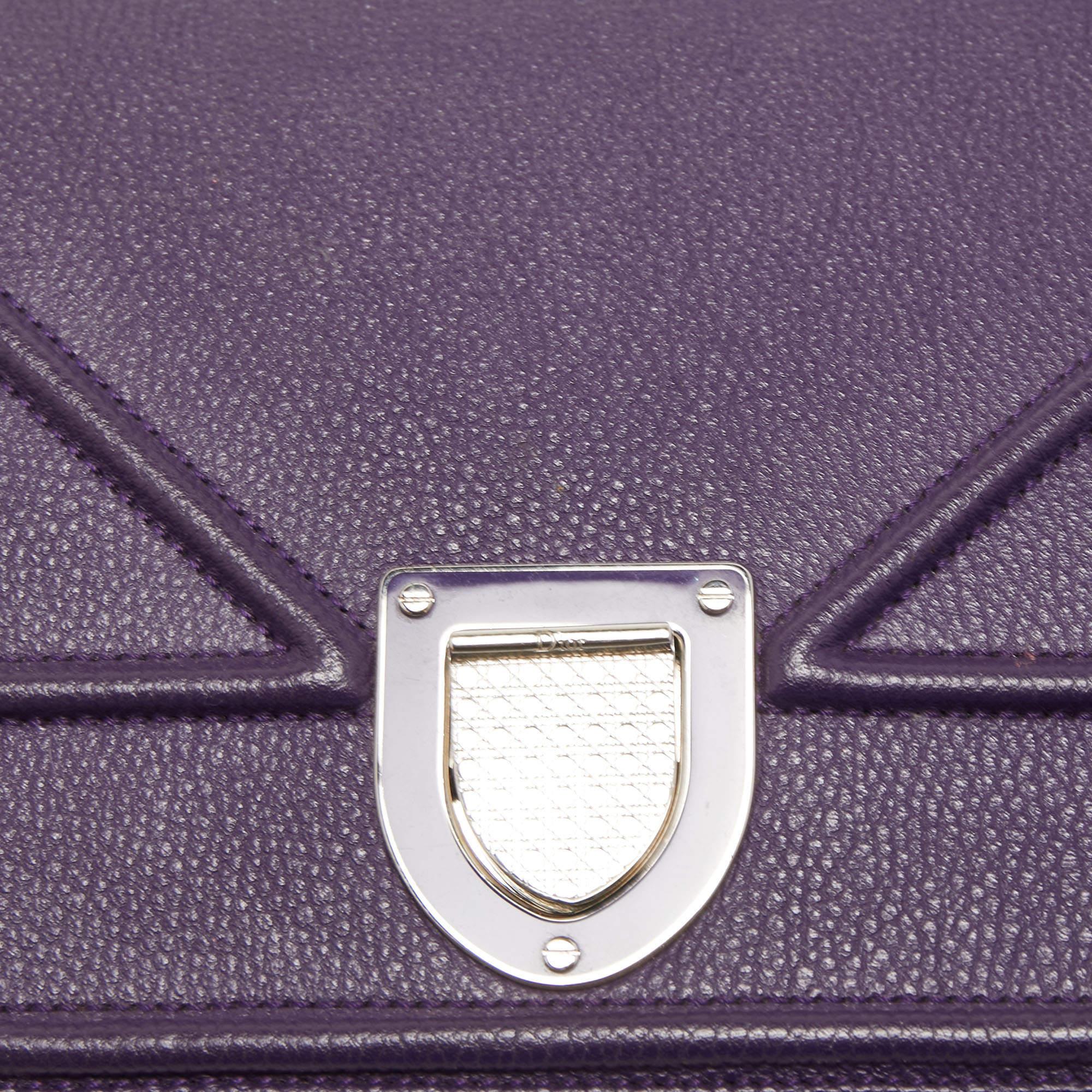 Dior Purple Leather Medium Diorama Flap Shoulder Bag 8