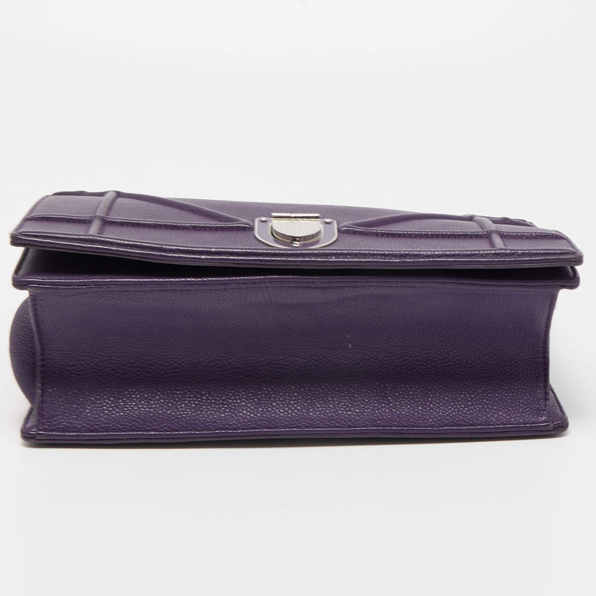 Women's Dior Purple Leather Medium Diorama Flap Shoulder Bag