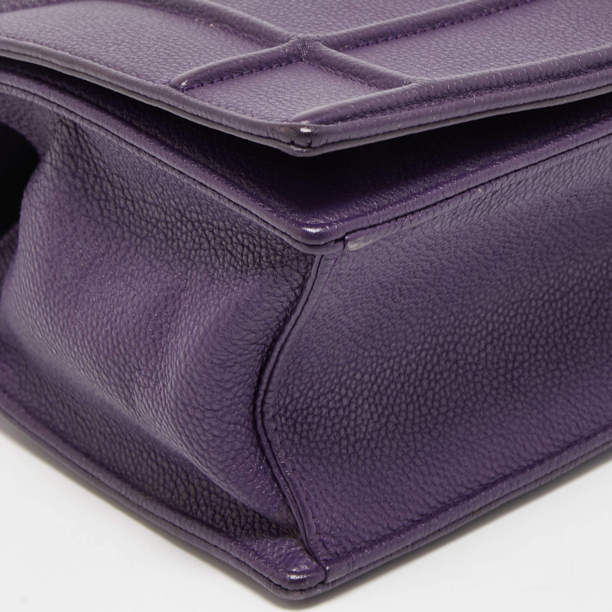 Dior Purple Leather Medium Diorama Flap Shoulder Bag 3