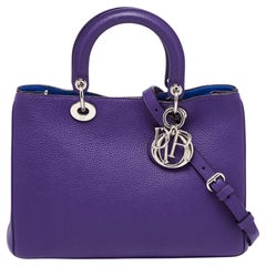 Dior Purple Leather Medium Diorissimo Tote