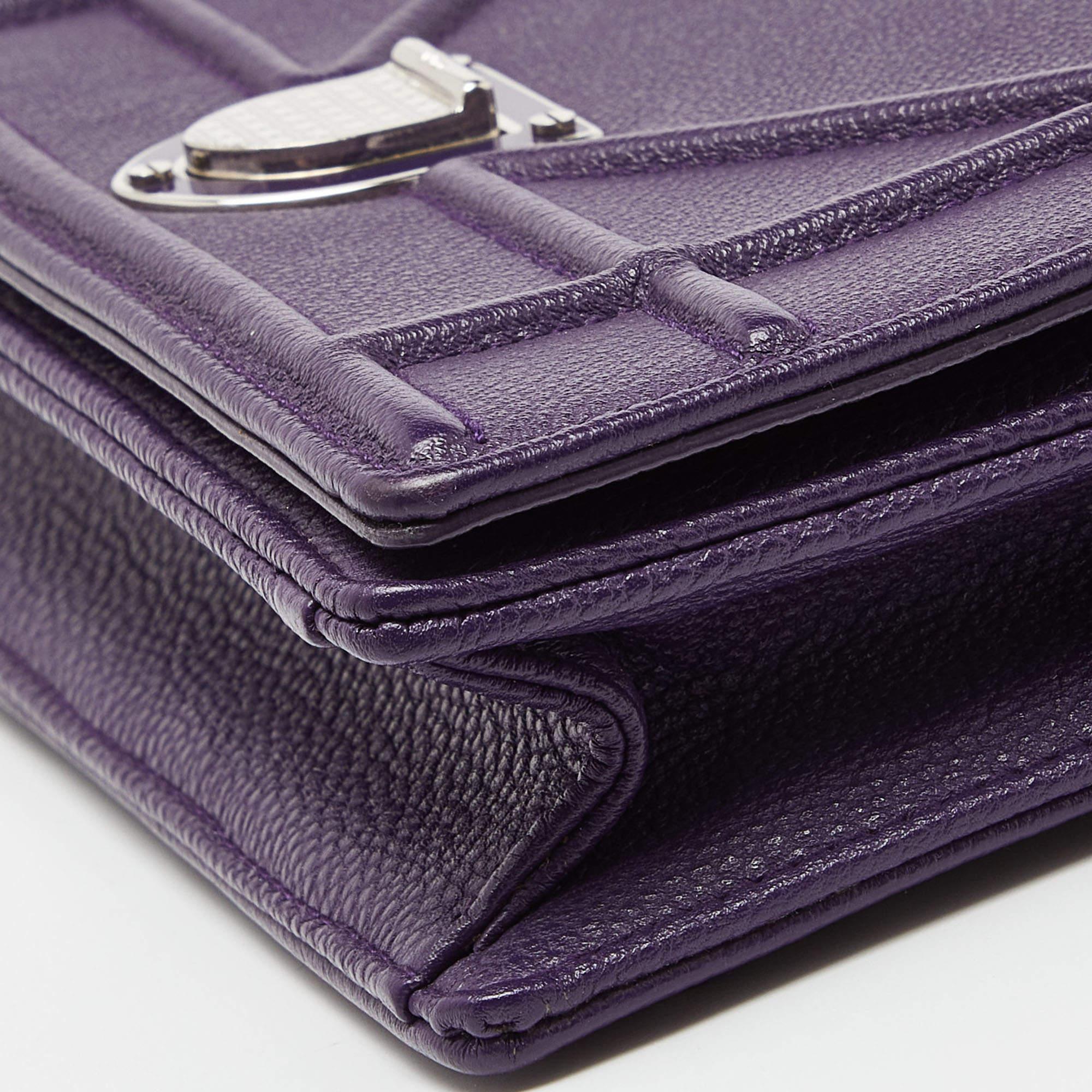 Dior Purple Leather Mini Diorama Shoulder Bag 4