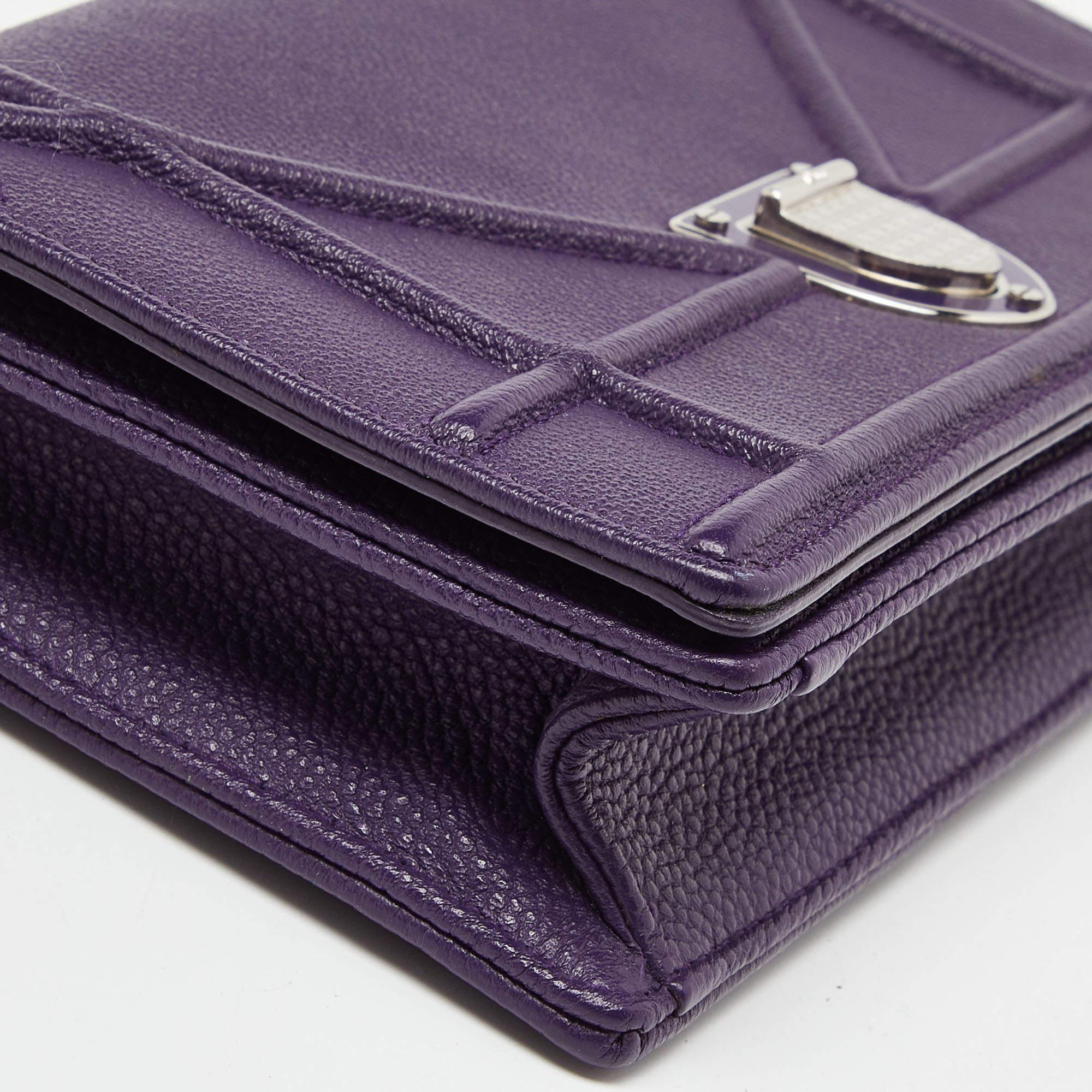 Dior Purple Leather Mini Diorama Shoulder Bag 5