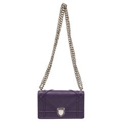 Dior Purple Leather Mini Diorama Shoulder Bag