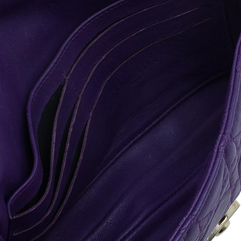 Dior Purple Leather New Lock Chain Clutch Bag 6