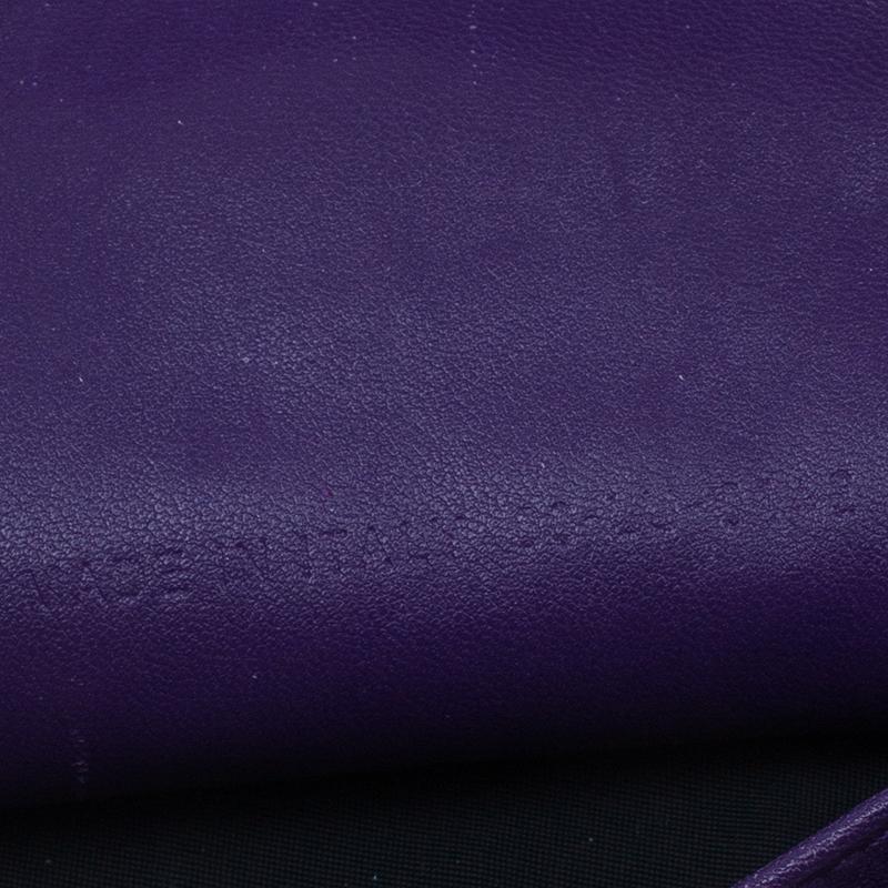 Dior Purple Leather New Lock Chain Clutch Bag 8