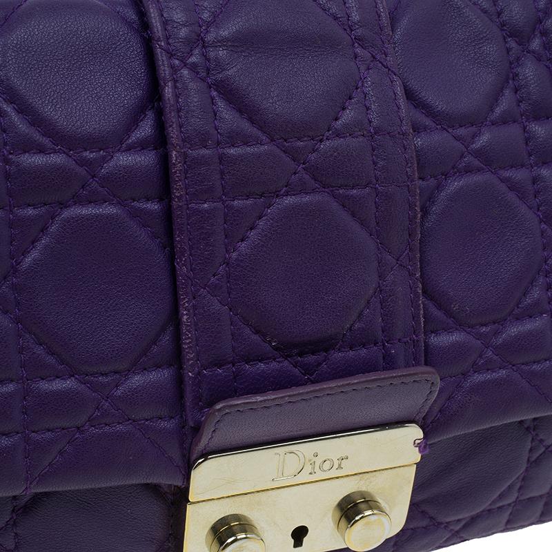 Dior Purple Leather New Lock Chain Clutch Bag 1