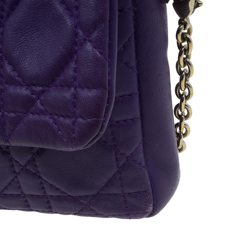 Dior Purple Leather New Lock Chain Clutch Bag 2