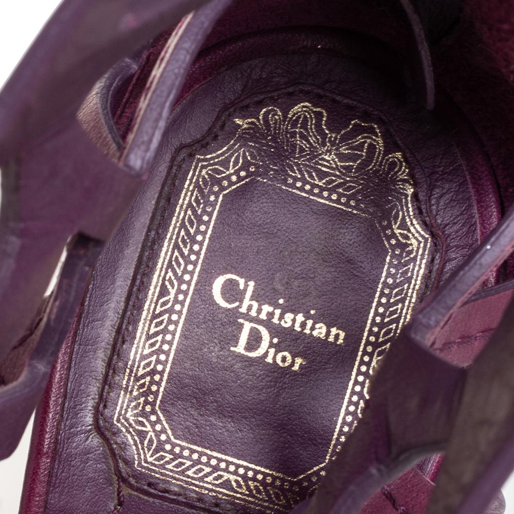 Women's Dior Purple Leather Paradis Sandals Size 39.5