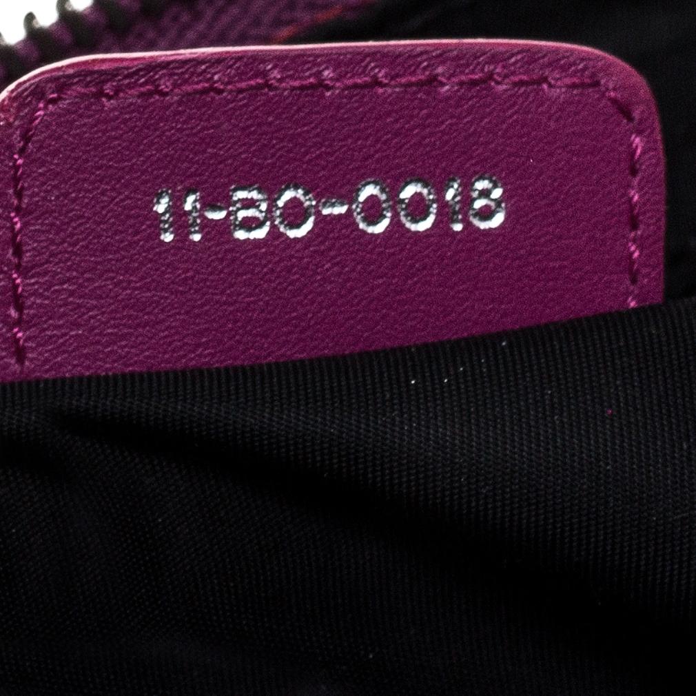Dior Purple Monogram Nylon and Leather Bow Shoulder Bag 6
