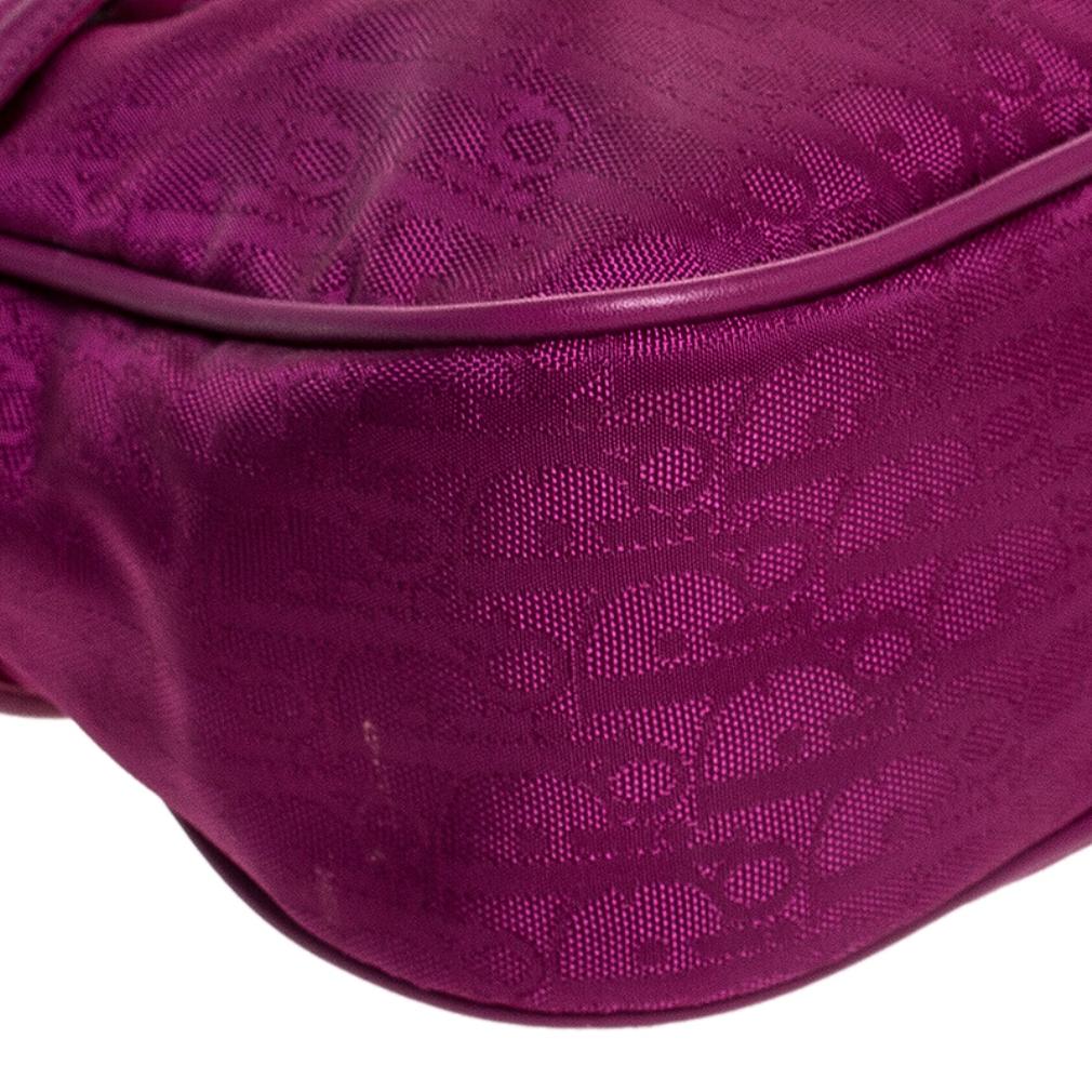 Dior Purple Monogram Nylon and Leather Bow Shoulder Bag 7
